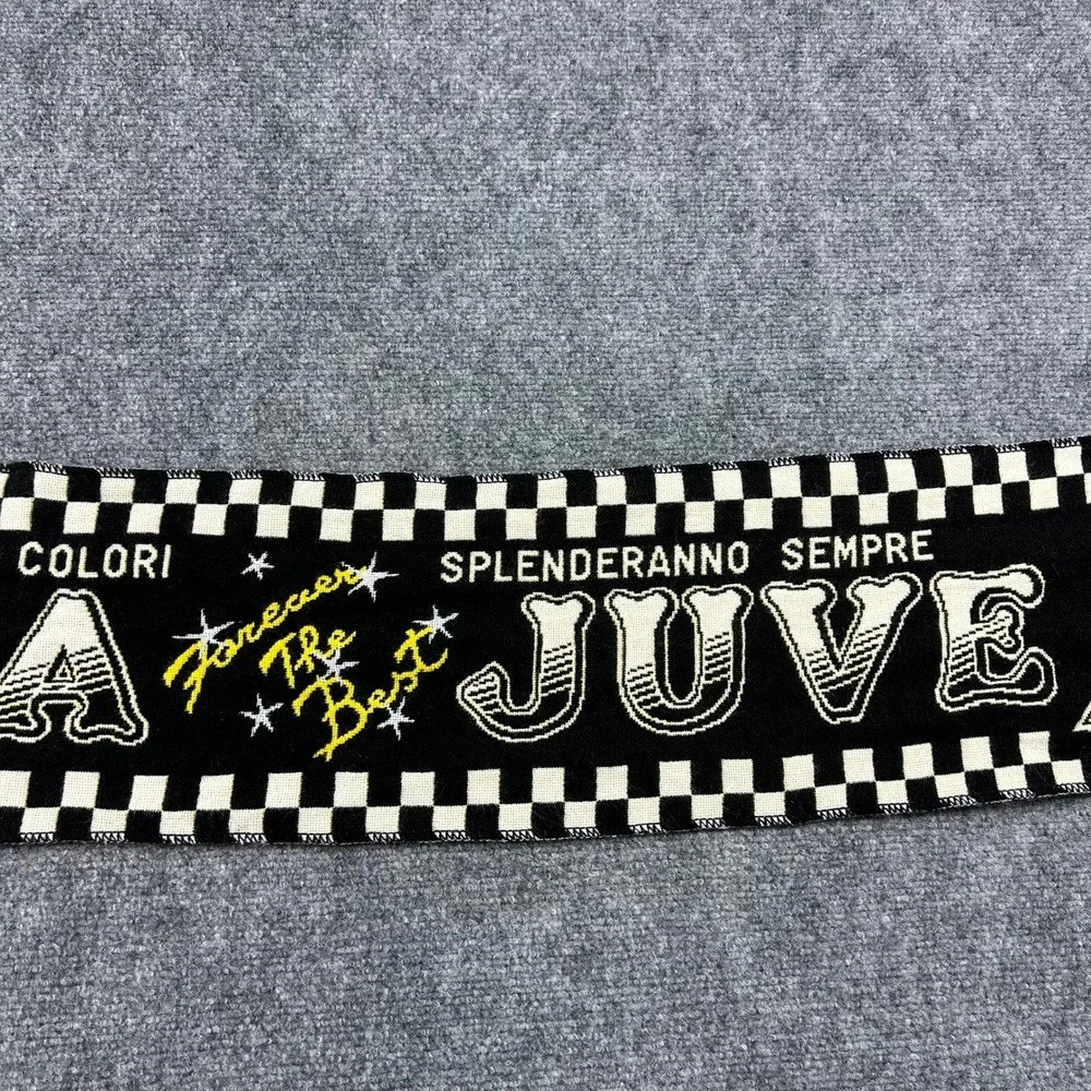 Juventus Scarf Unisex OS Black Forza Juve Soccer Fan Scarf Italian Football
